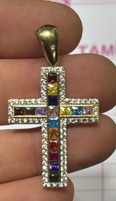  Cross Pendant  Custom Design Stone 3D print model_0