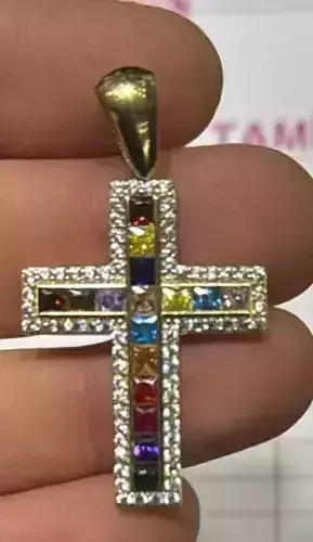  Cross Pendant  Custom Design Stone