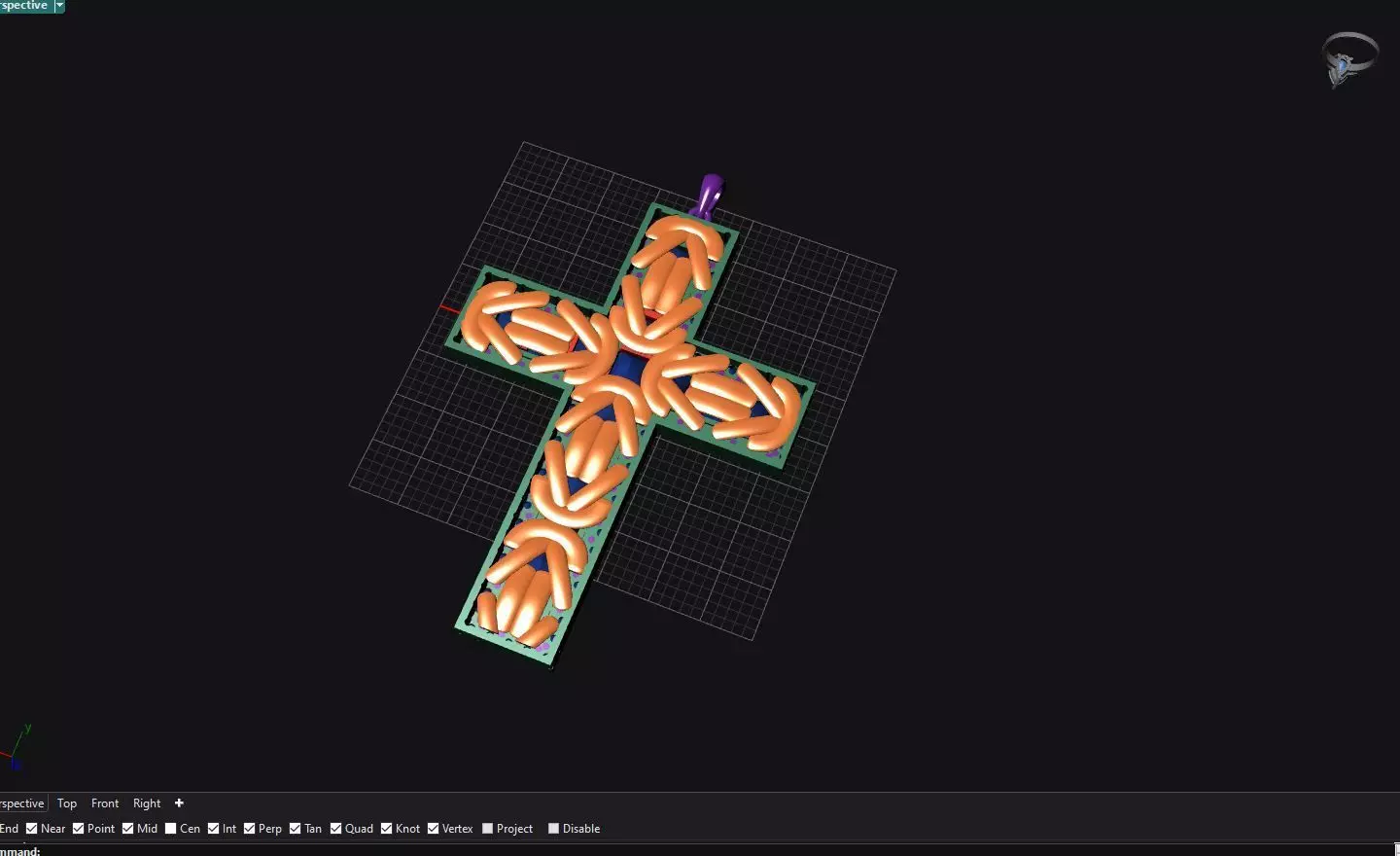  Cross Pendant  Custom Design Stone 3D print model_2