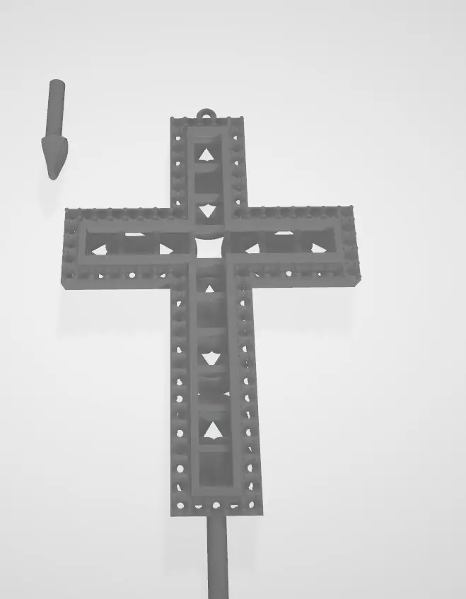  Cross Pendant  Custom Design Stone 3D print model_6