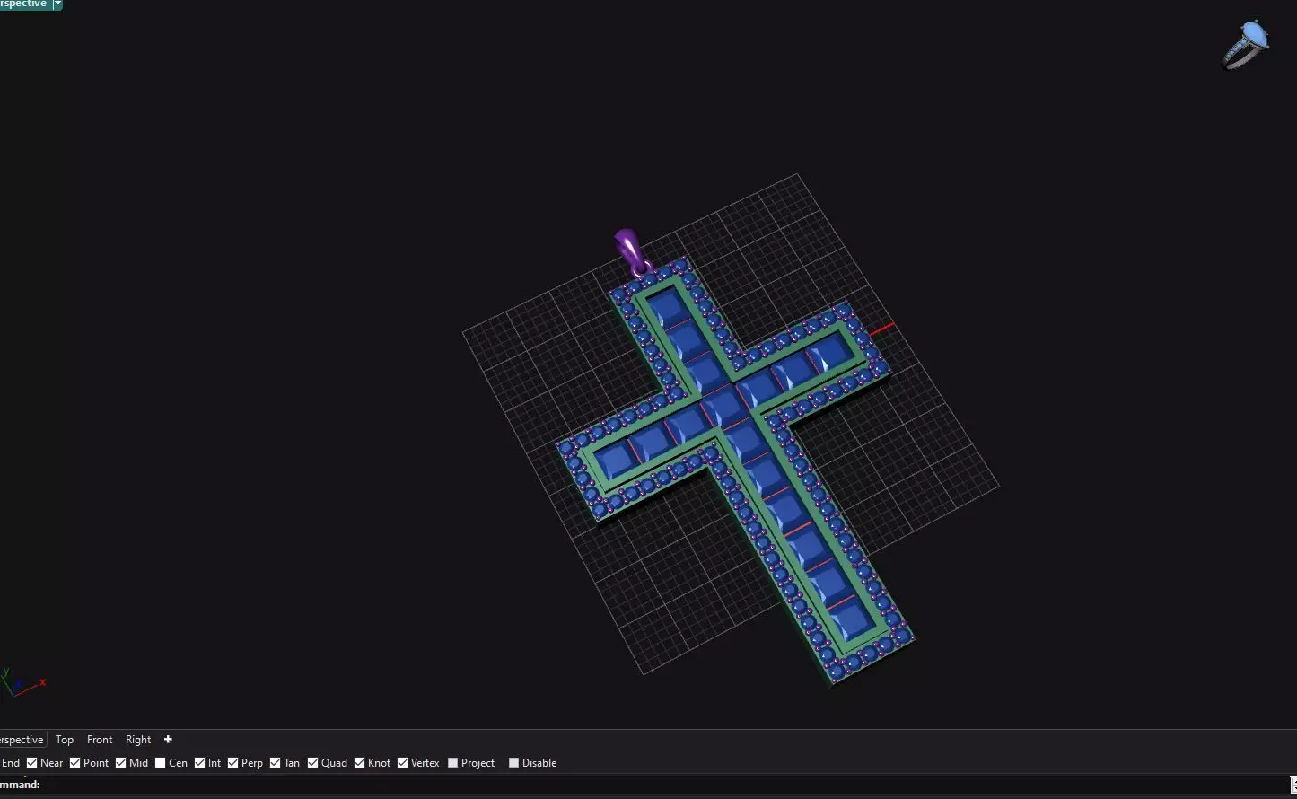  Cross Pendant  Custom Design Stone 3D print model_1