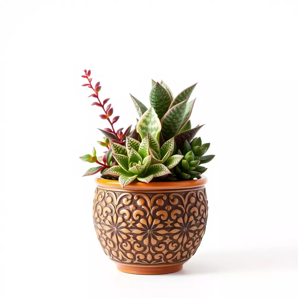 Ornate Terracotta Planter model pack Low-poly 3D model_2