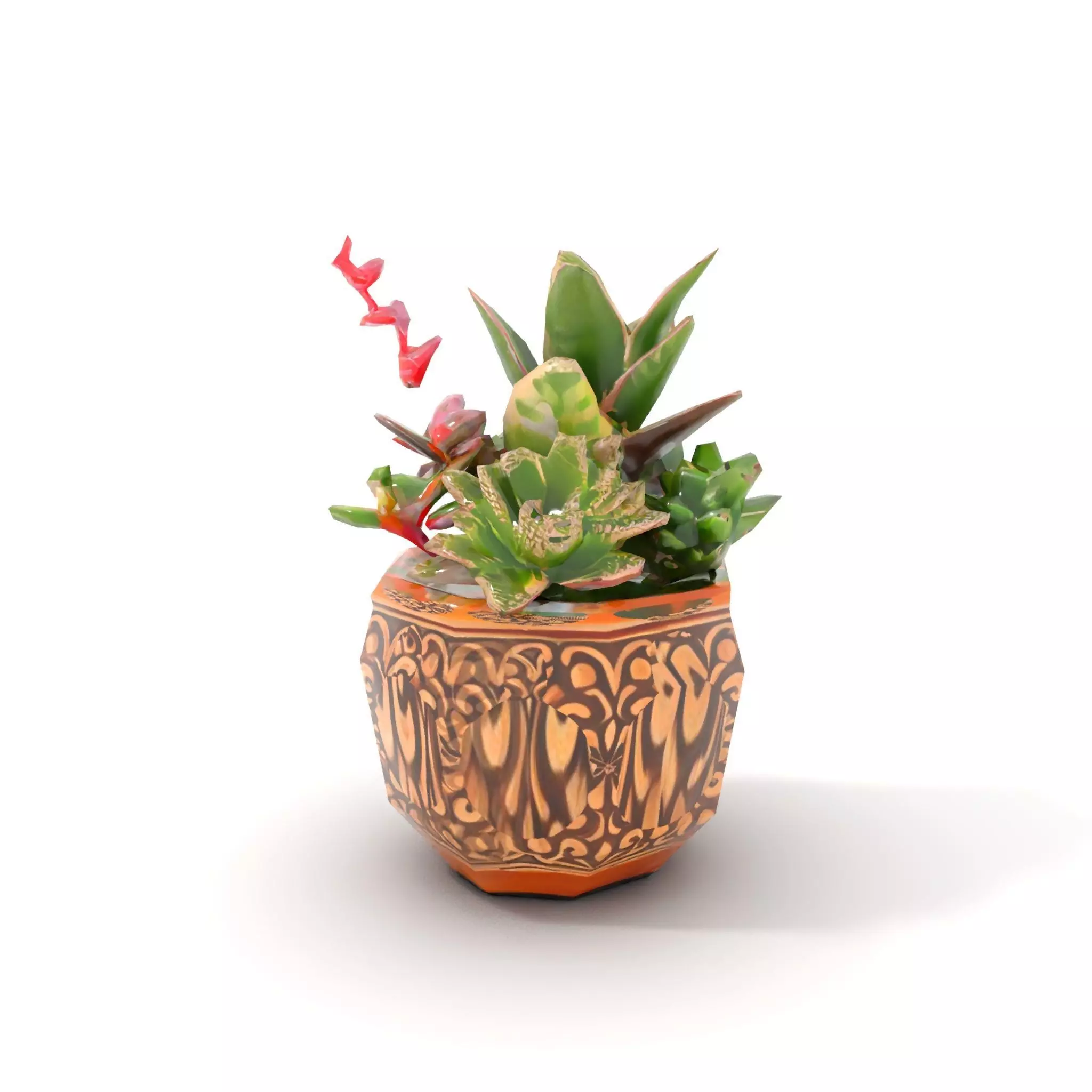 Ornate Terracotta Planter model pack Low-poly 3D model_16