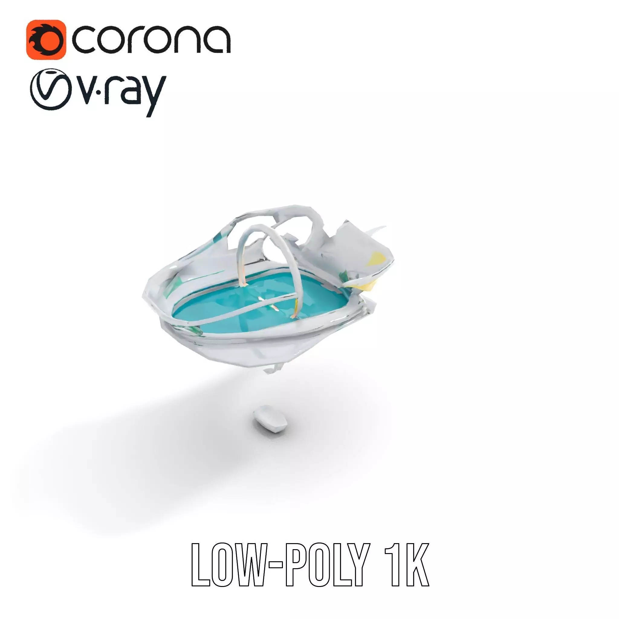 Crystal Clear Water Splash model pack Low-poly 3D model_17