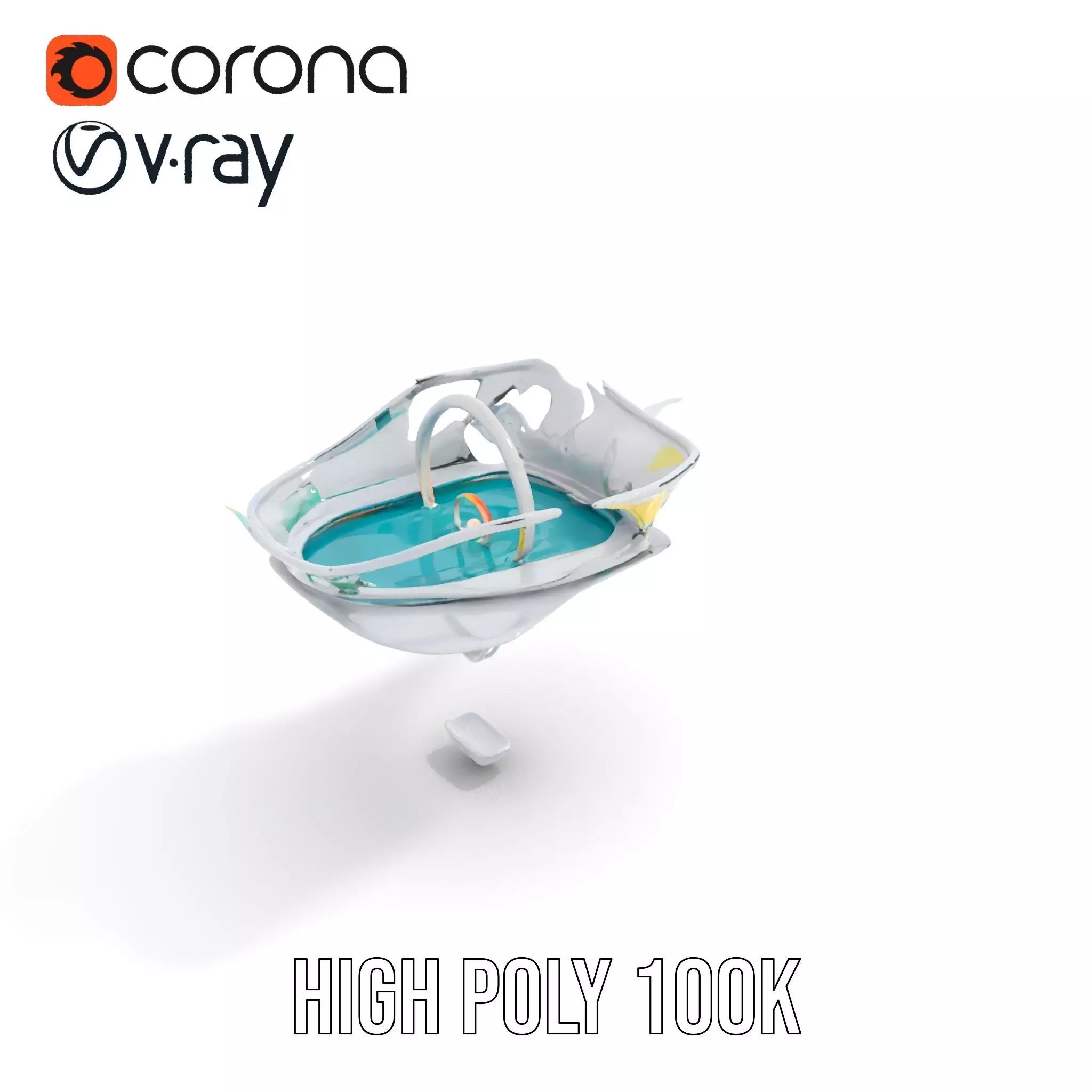 Crystal Clear Water Splash model pack Low-poly 3D model_20