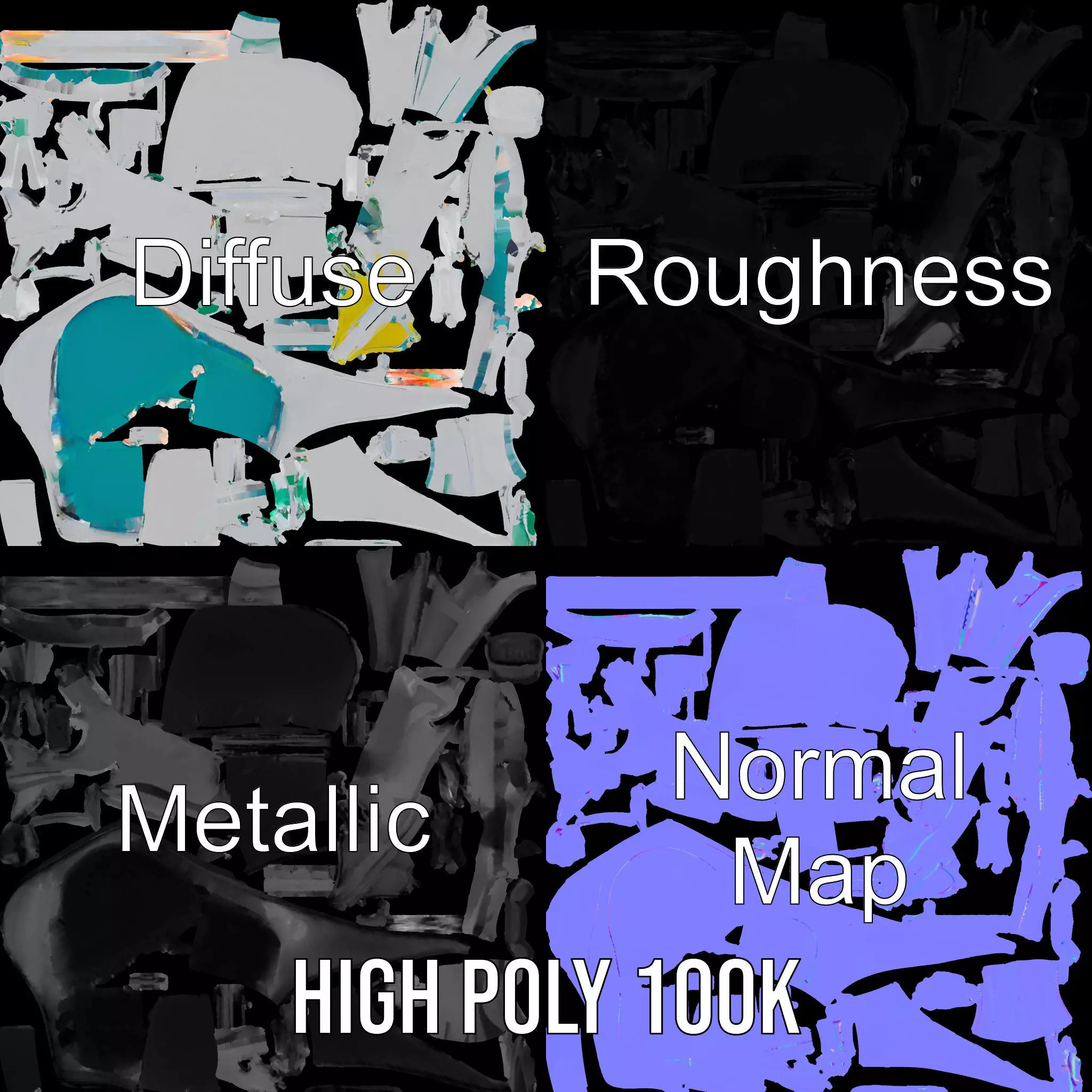 Crystal Clear Water Splash model pack Low-poly 3D model_3