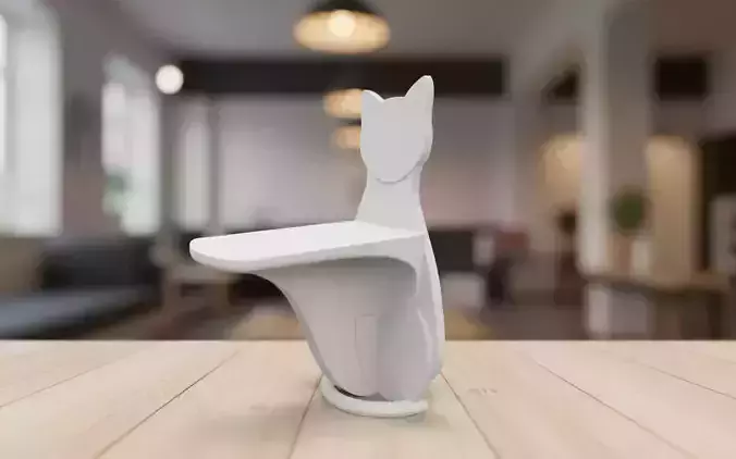 Minimalist Cat Shelf 3D Print Model