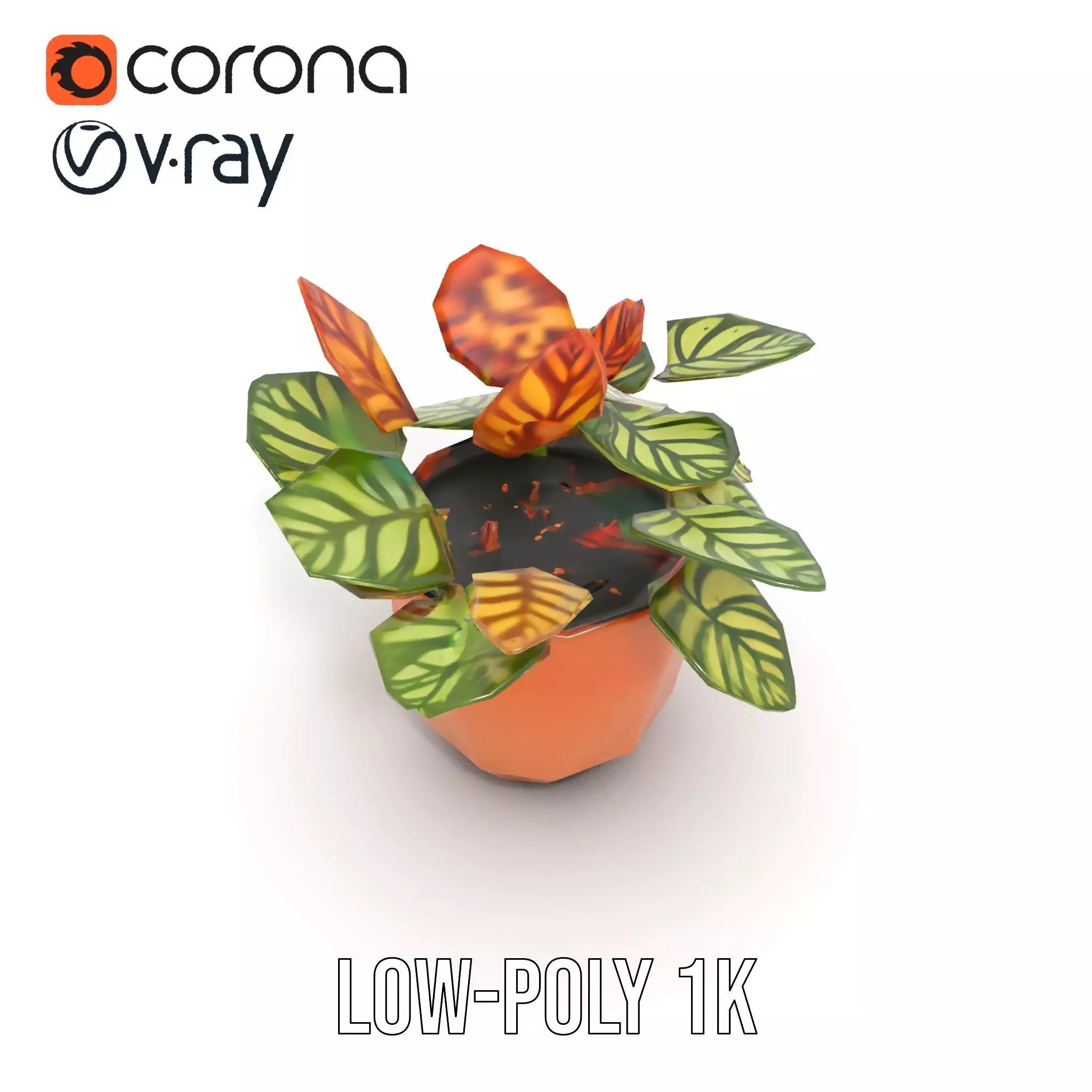 Vibrant Potted Plant model pack Low-poly 3D model_28