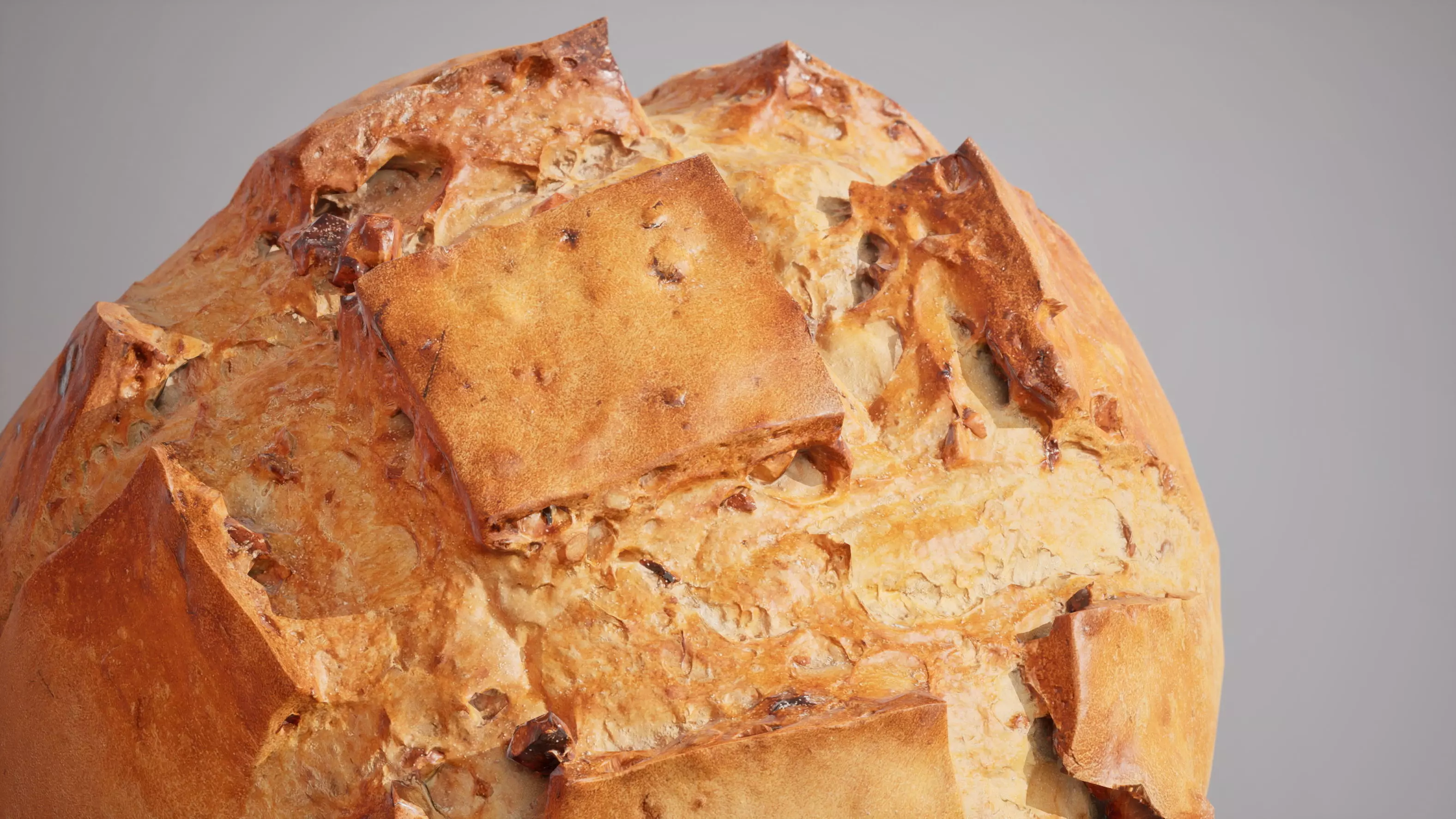 Wheat bread with nuts Game ready model 7K triangles 4K PBR Low-poly 3D model_4