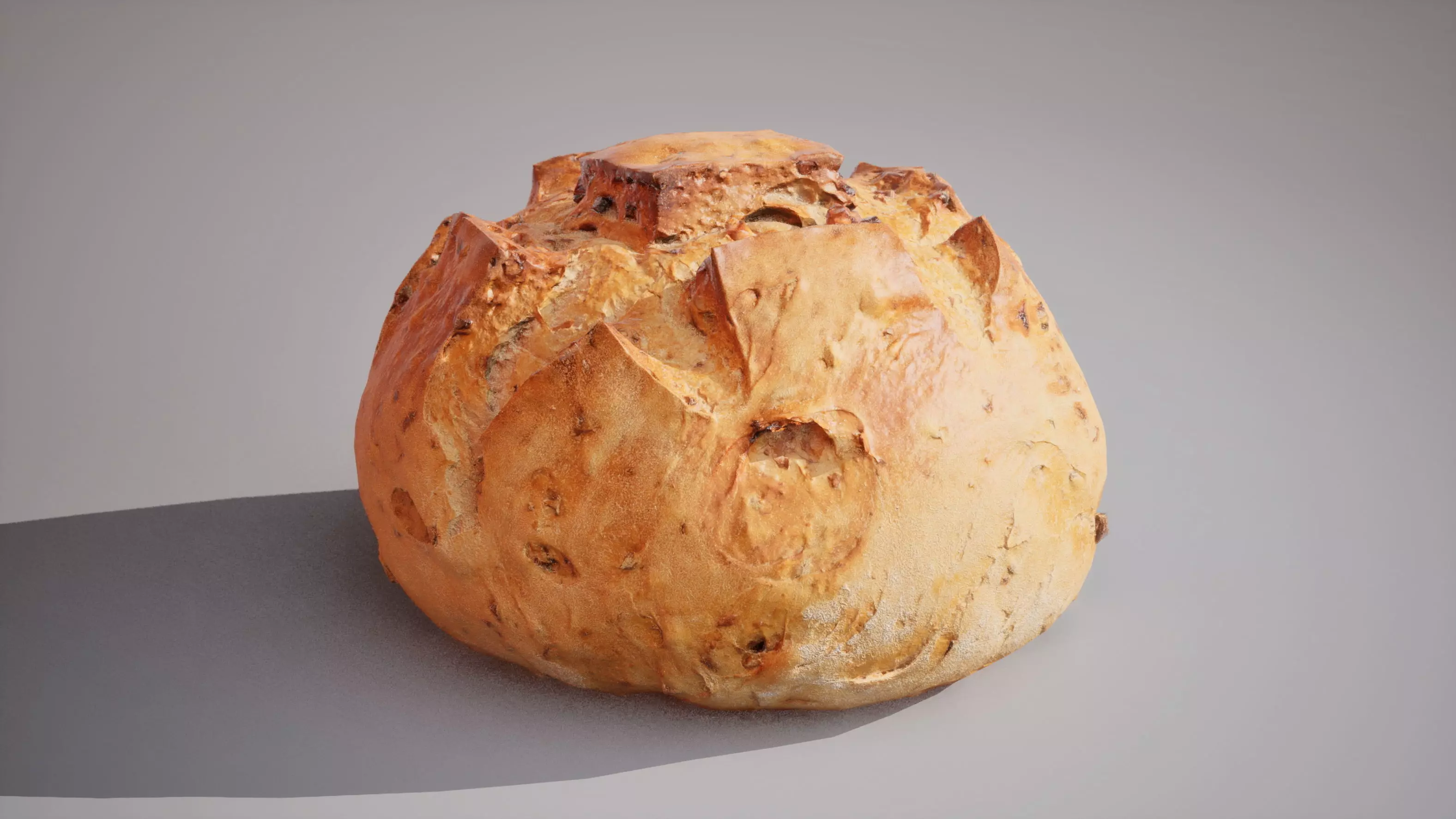 Wheat bread with nuts Game ready model 7K triangles 4K PBR Low-poly 3D model_3