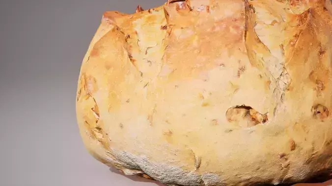 Wheat bread with nuts Game ready model 7K triangles 4K PBR Low-poly 3D model 6