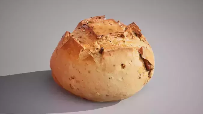 Wheat bread with nuts Game ready model 7K triangles 4K PBR Low-poly 3D model 3