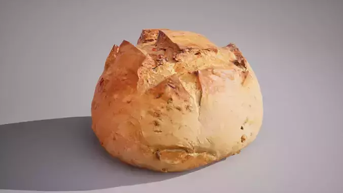 Wheat bread with nuts Game ready model 7K triangles 4K PBR Low-poly 3D model 2