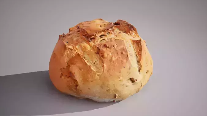 Wheat bread with nuts Game ready model 7K triangles 4K PBR