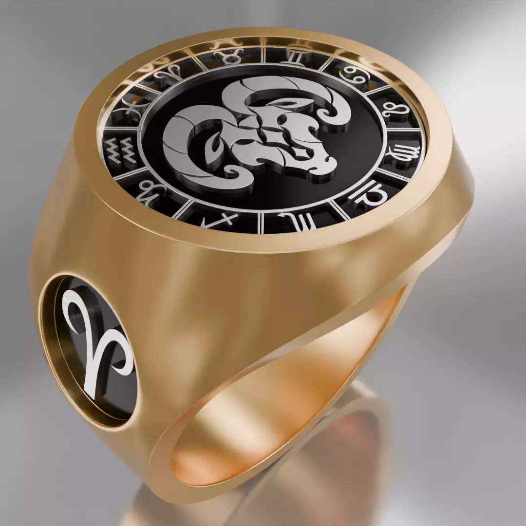 Aries zodiak symbol ring for jewelry 3D printing 3D print model