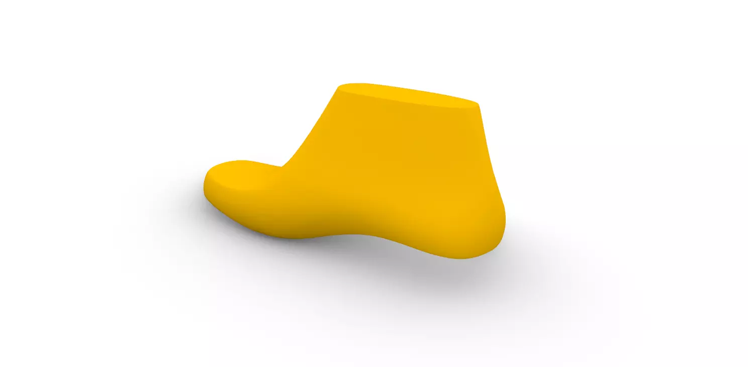 Female Shoe Last Square Toe 3D print model_3