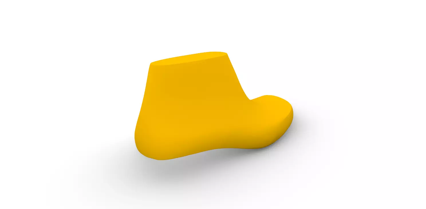 Female Shoe Last Square Toe 3D print model_2