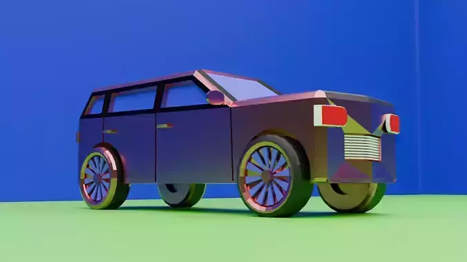 Low Poly SUV 3D Model  Blender FBX OBJ Low-poly 3D model