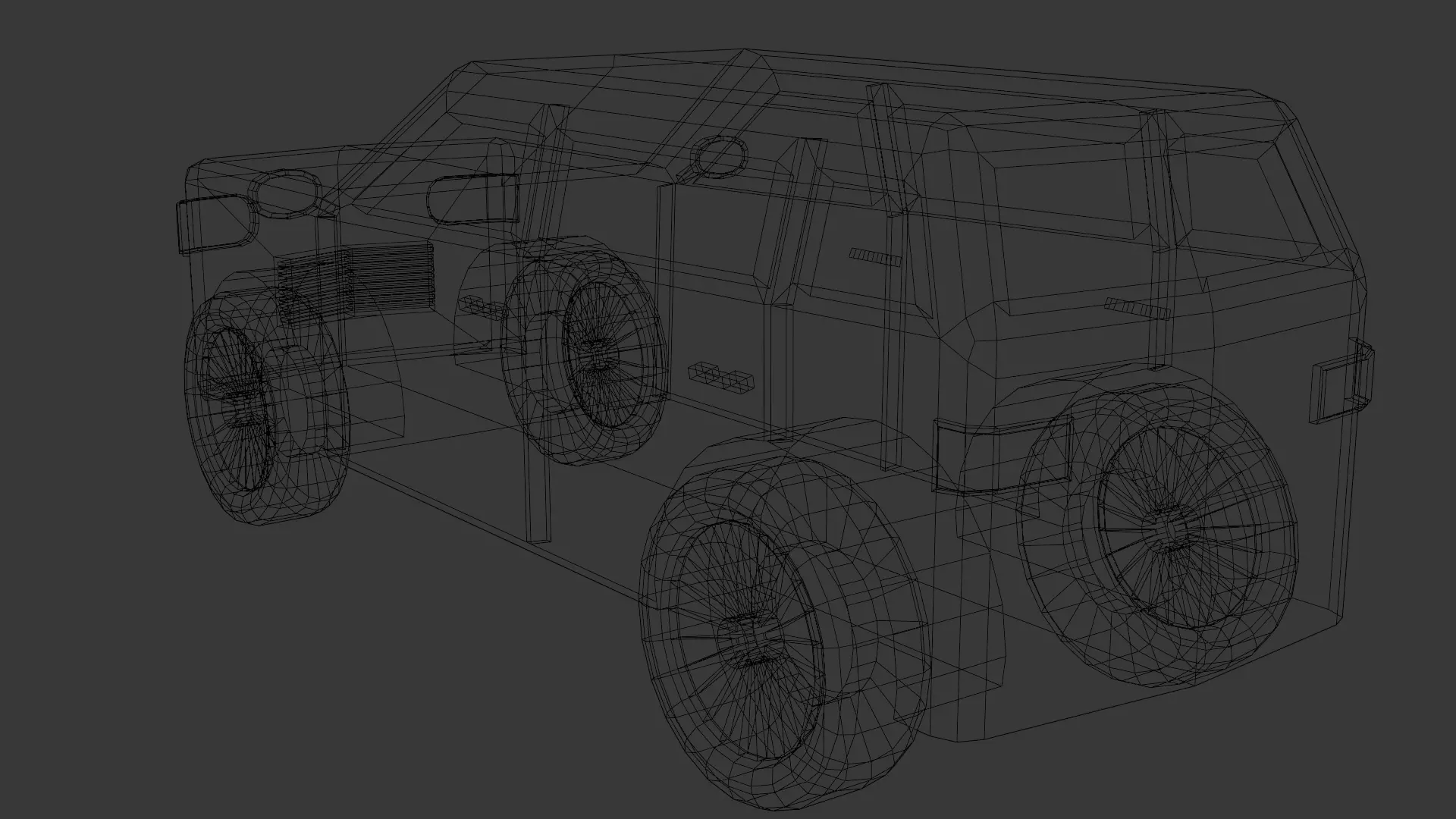 Low Poly SUV 3D Model  Blender FBX OBJ Low-poly 3D model_13