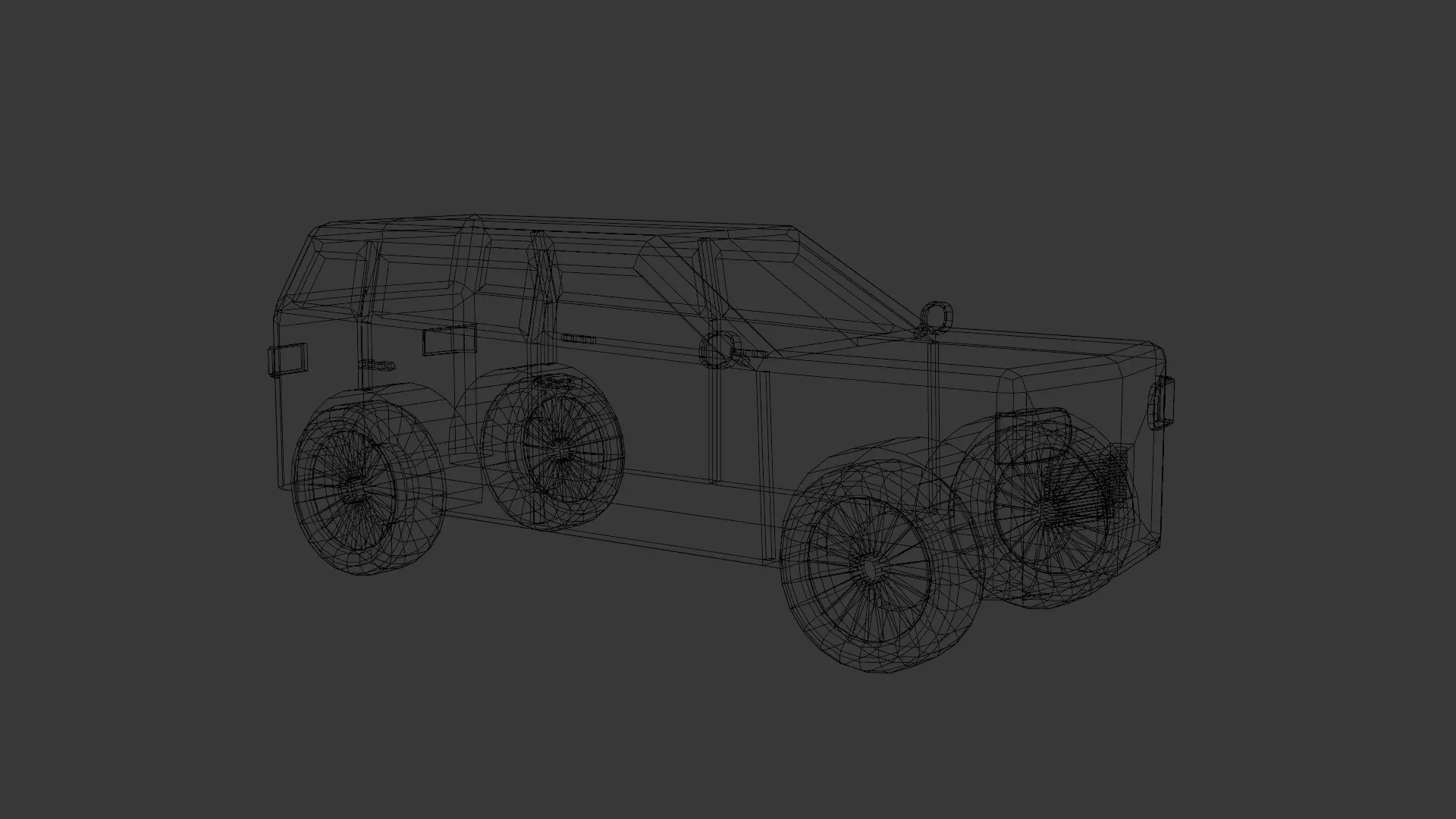 Low Poly SUV 3D Model  Blender FBX OBJ Low-poly 3D model_10