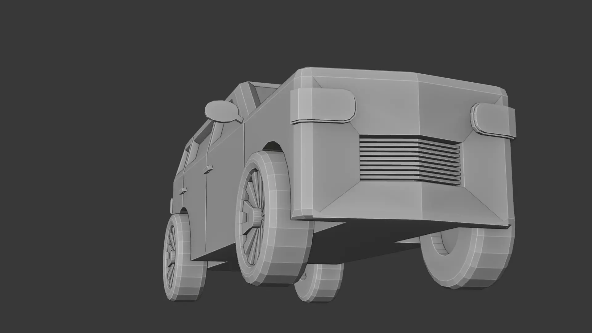 Low Poly SUV 3D Model  Blender FBX OBJ Low-poly 3D model_6