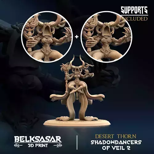 Desert Thorn Nude and Normal 32mm and 75mm 3D print model