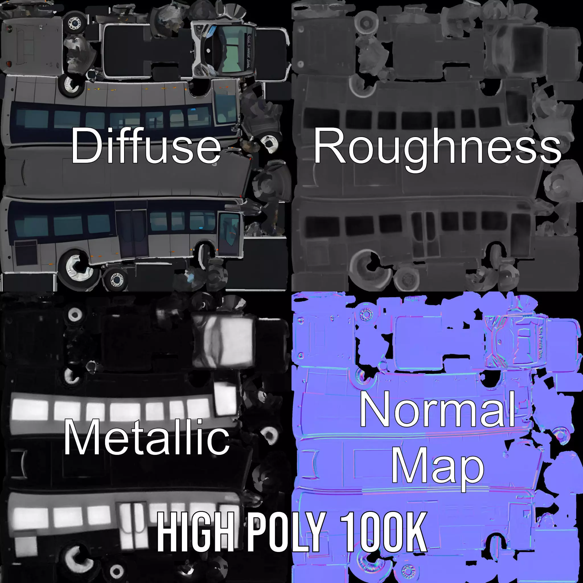 Ultraland Transit Bus model pack Low-poly 3D model_3