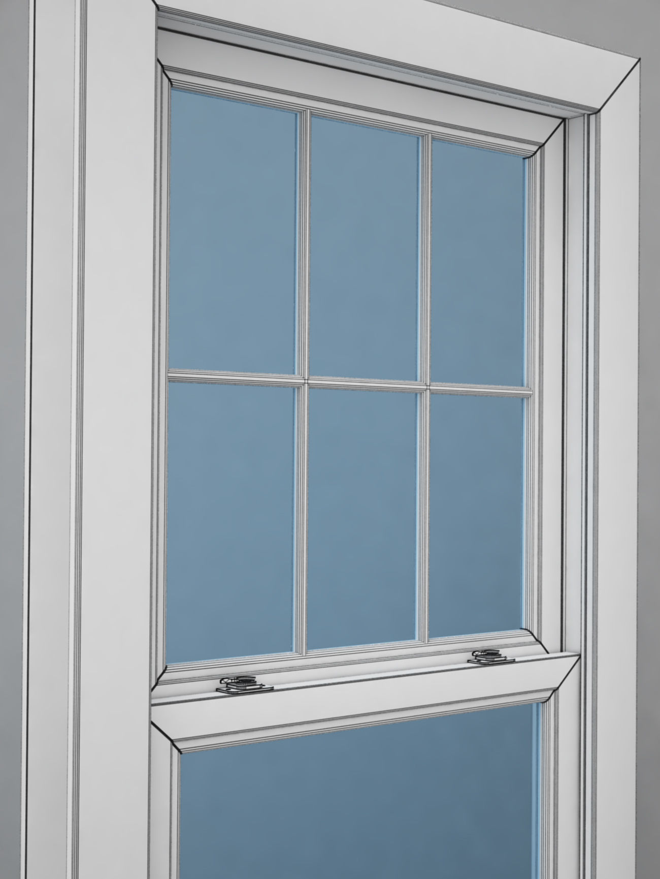 Window Doublehung Free 3D model_4