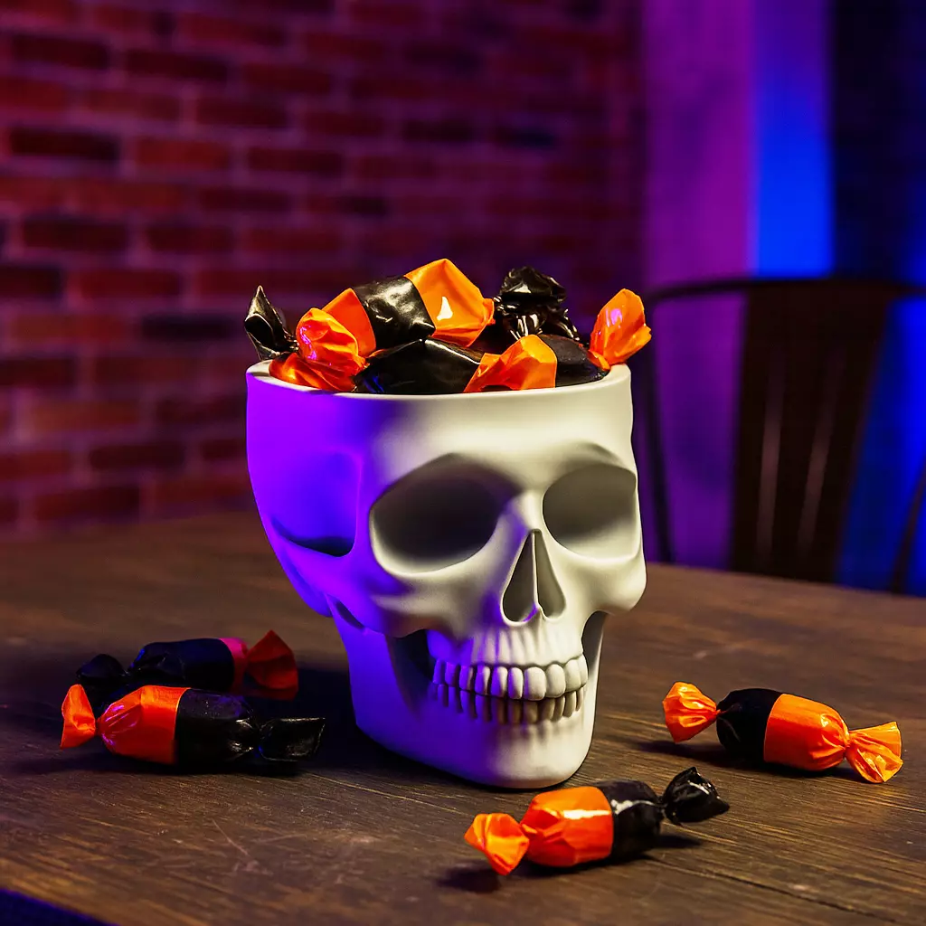 Skull Bowl Multi Use Bowl Gothic Halloween Candy Bowl 3D print model_4