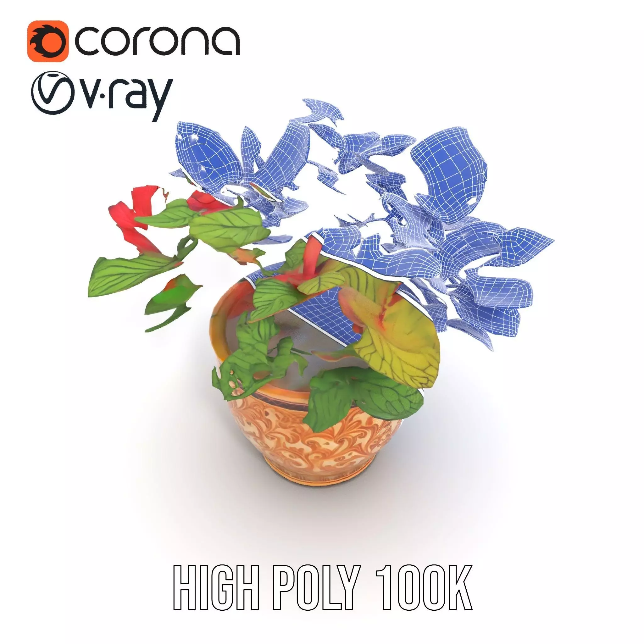 Ornate Floral Vase model pack Low-poly 3D model_24