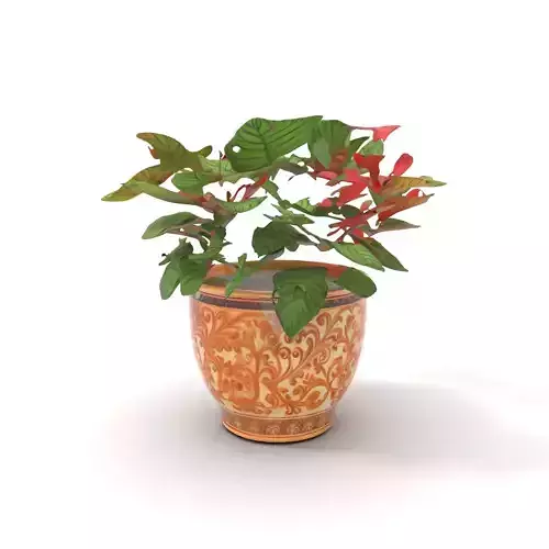 Ornate Floral Vase model pack