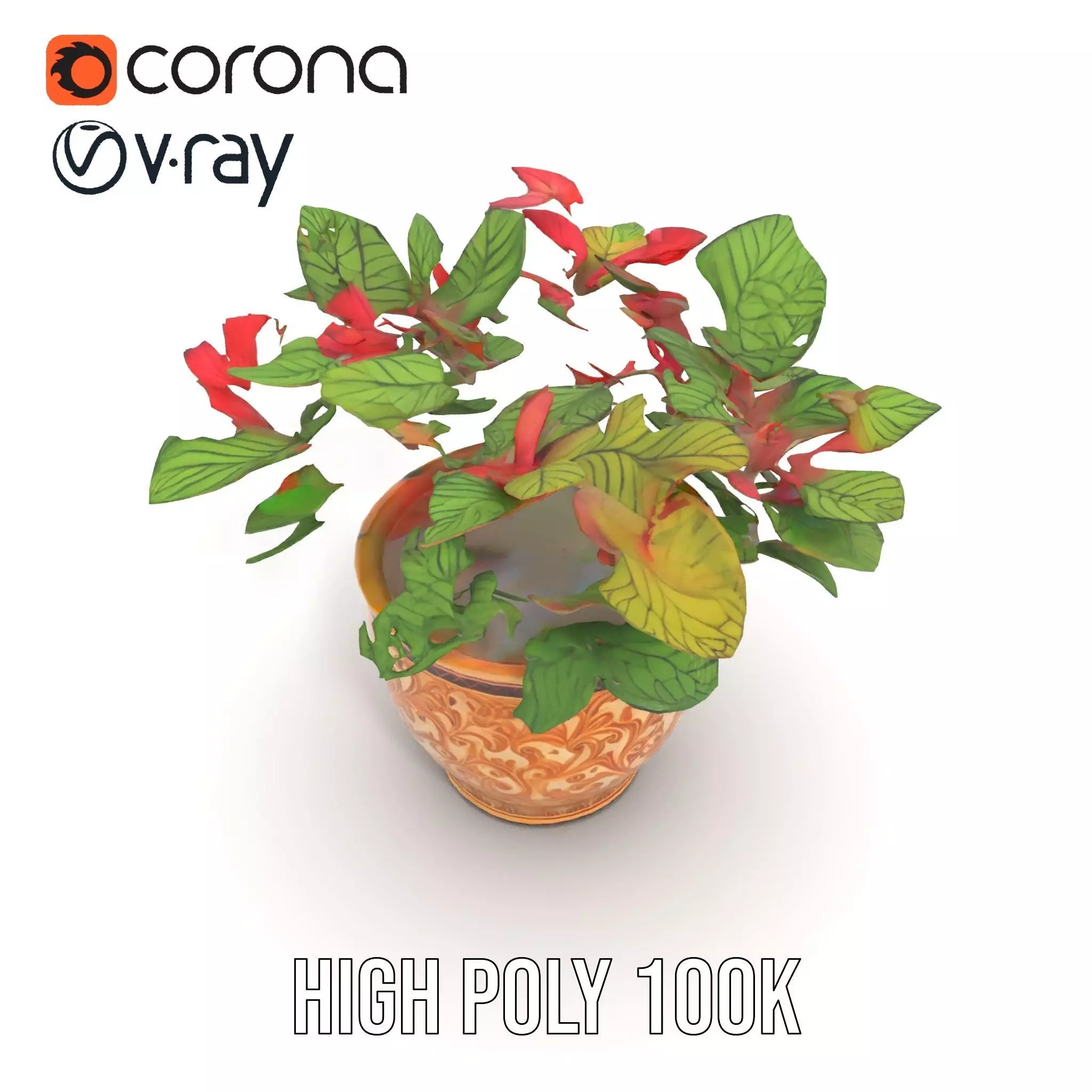 Ornate Floral Vase model pack Low-poly 3D model_13