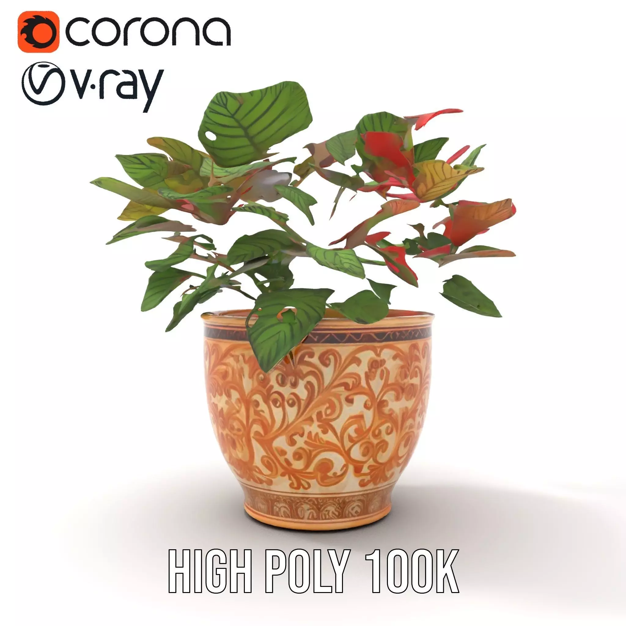 Ornate Floral Vase model pack Low-poly 3D model_23