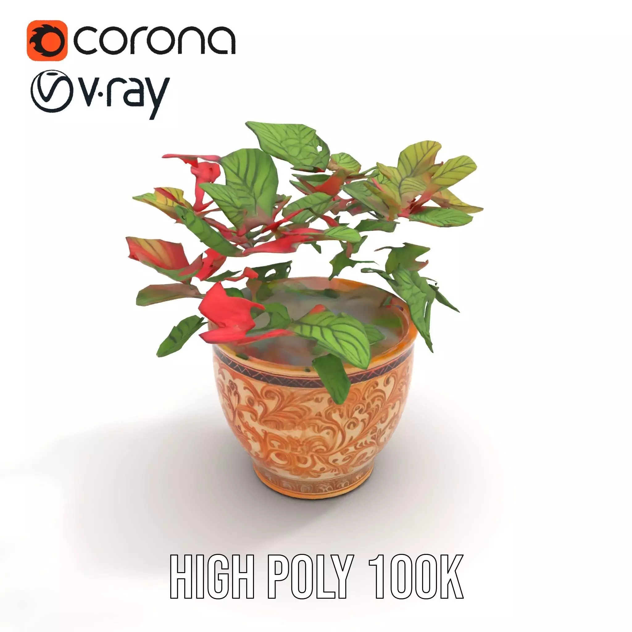 Ornate Floral Vase model pack Low-poly 3D model_11