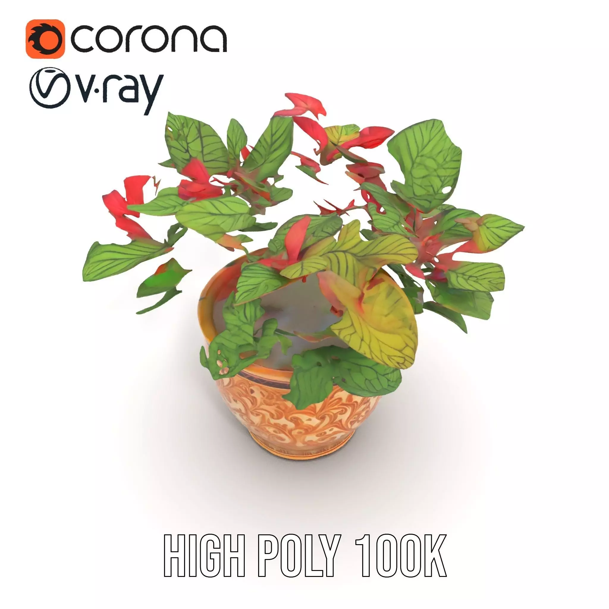 Ornate Floral Vase model pack Low-poly 3D model_18