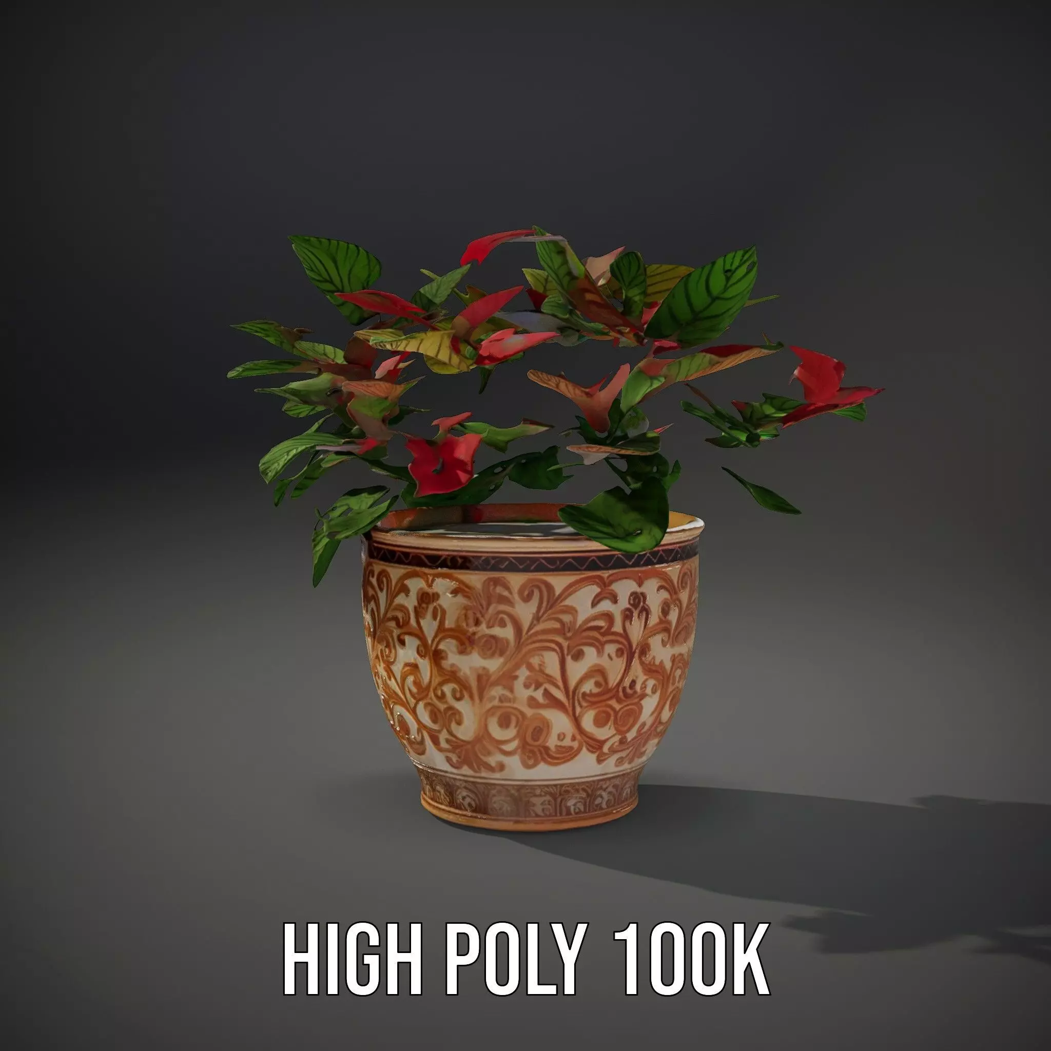 Ornate Floral Vase model pack Low-poly 3D model_10