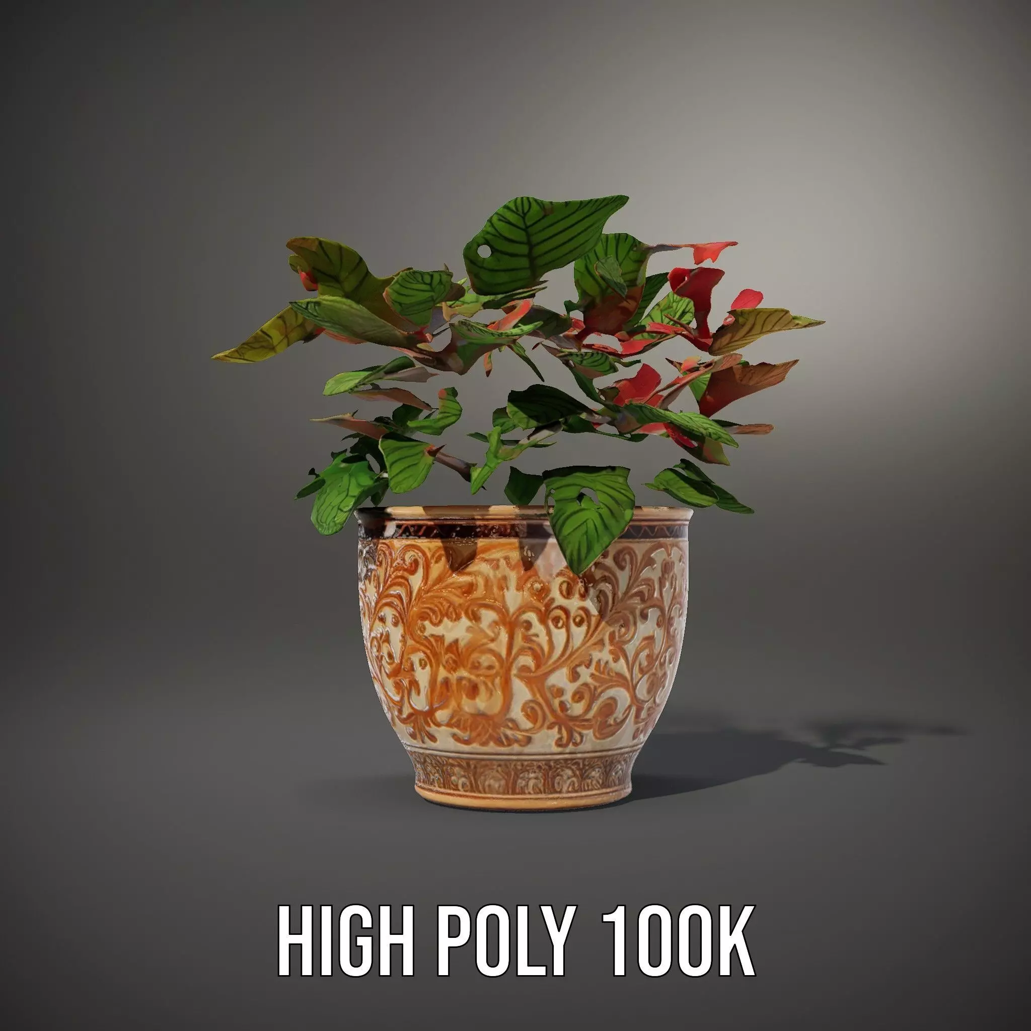 Ornate Floral Vase model pack Low-poly 3D model_8