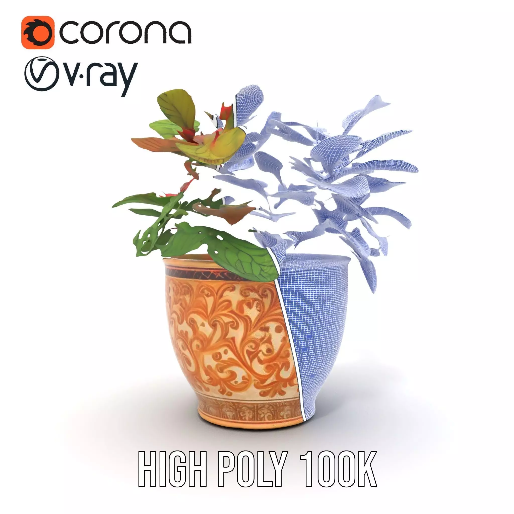 Ornate Floral Vase model pack Low-poly 3D model_32