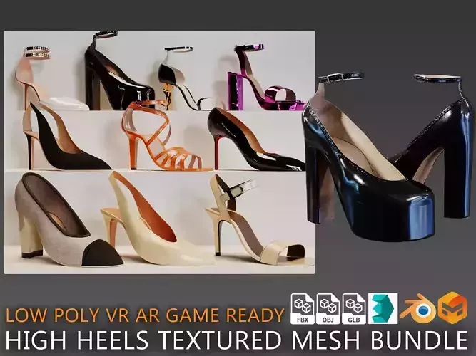 textured high heels mesh bundle