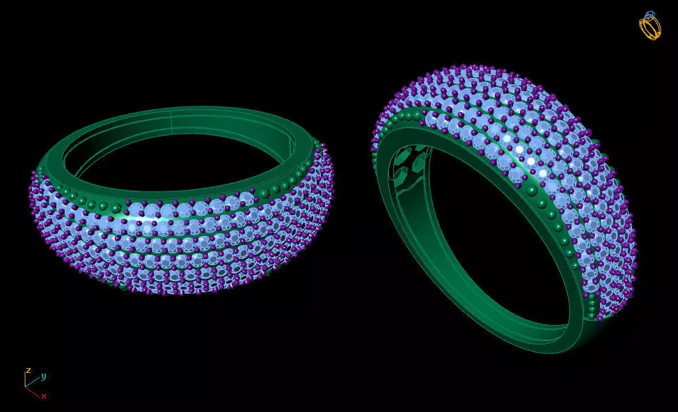 fashion ring engagement ring silver gold 3D print model_1