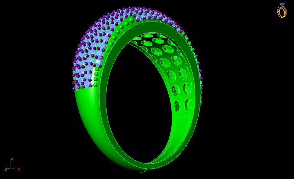 fashion ring engagement ring silver gold 3D print model_4