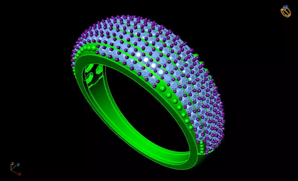 fashion ring engagement ring silver gold 3D print model_2