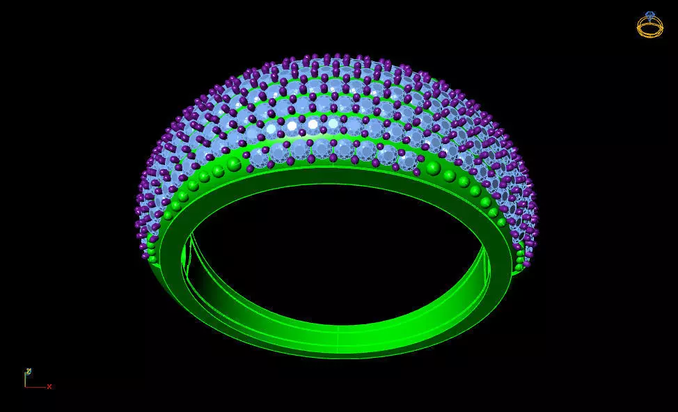 fashion ring engagement ring silver gold 3D print model_3