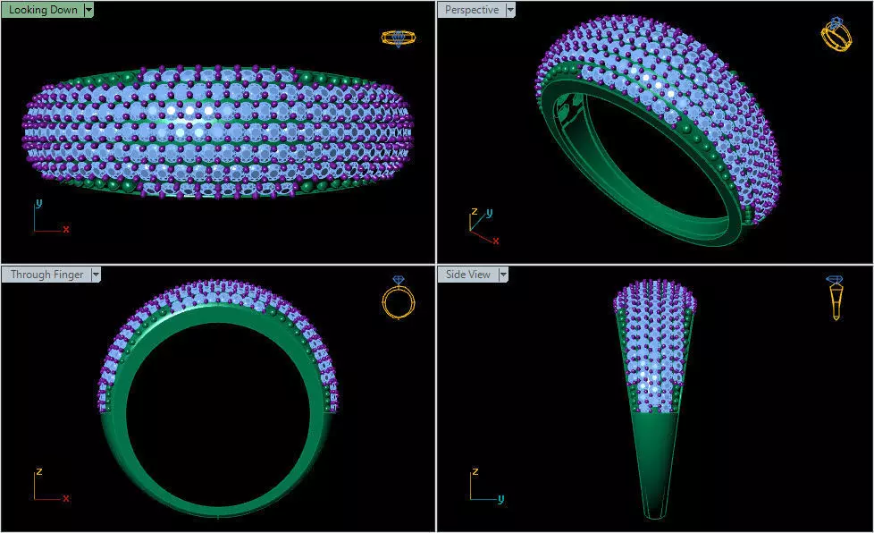 fashion ring engagement ring silver gold 3D print model_8