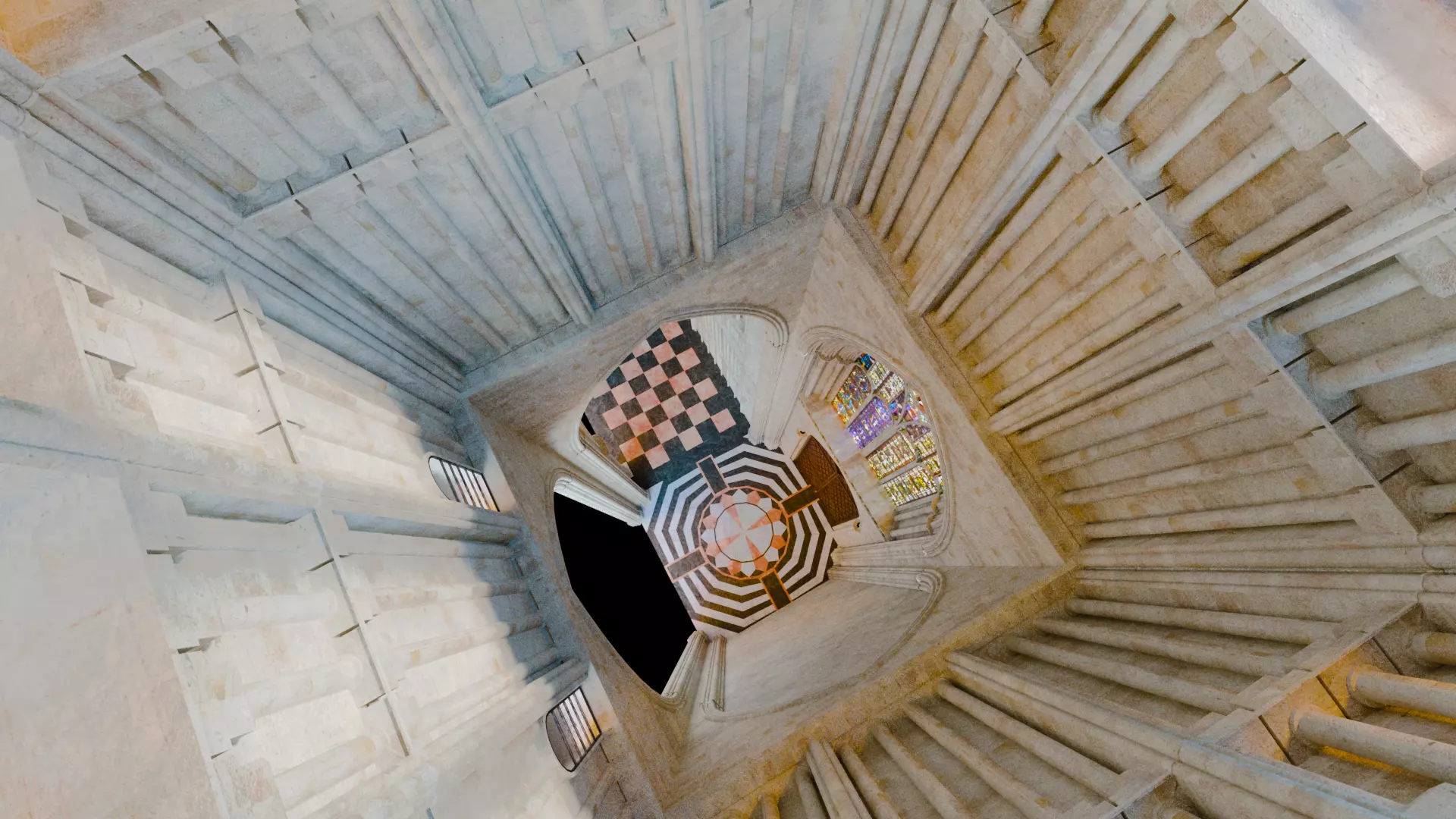 Cathedral FULL Romanesque Entrance Section  Low-poly 3D model_8