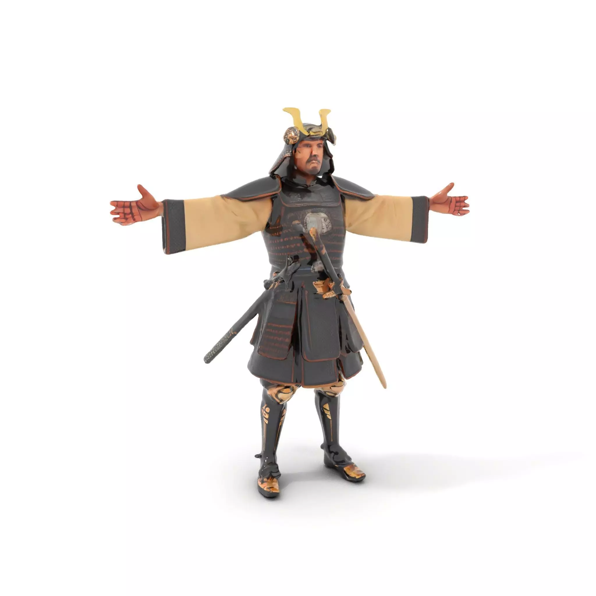 Samurai Armor Warrior model pack Low-poly 3D model_0