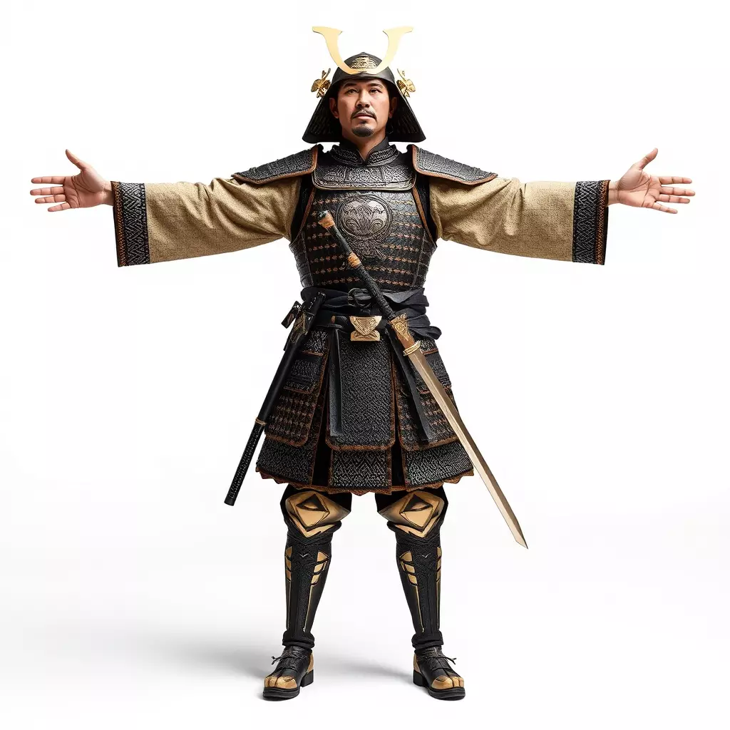 Samurai Armor Warrior model pack Low-poly 3D model_2