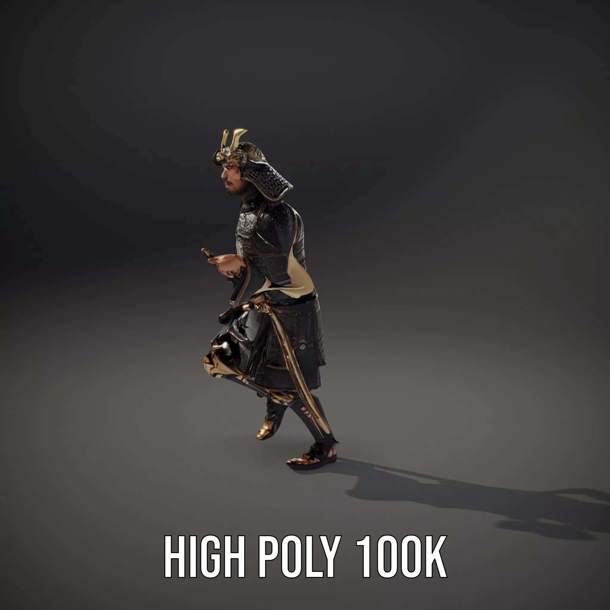 Samurai Armor Warrior model pack Low-poly 3D model_34