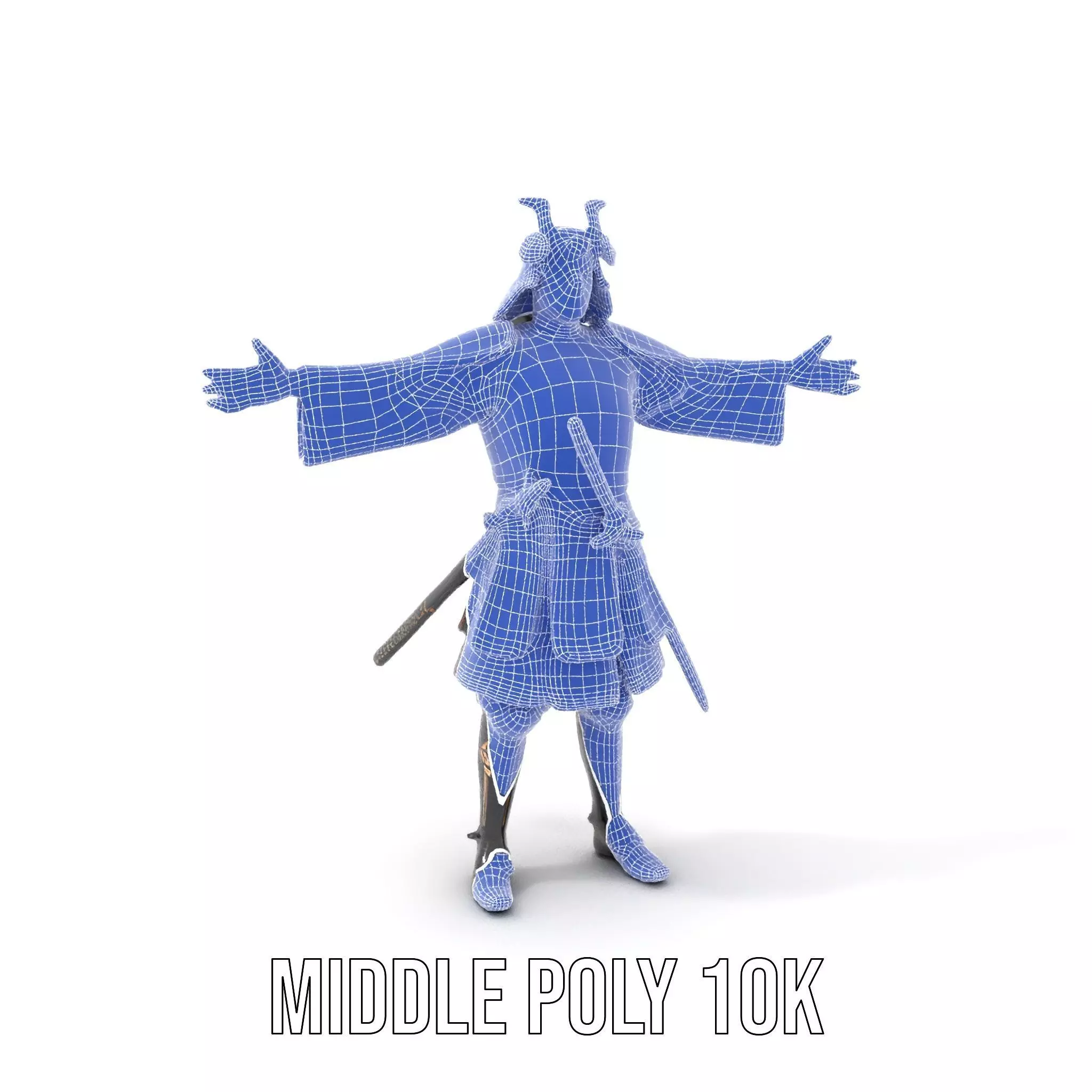 Samurai Armor Warrior model pack Low-poly 3D model_13