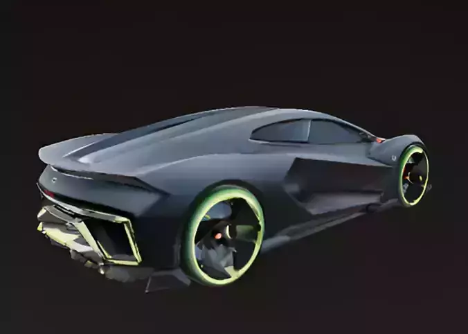 Futuristic EV Hypercar 3D model 5